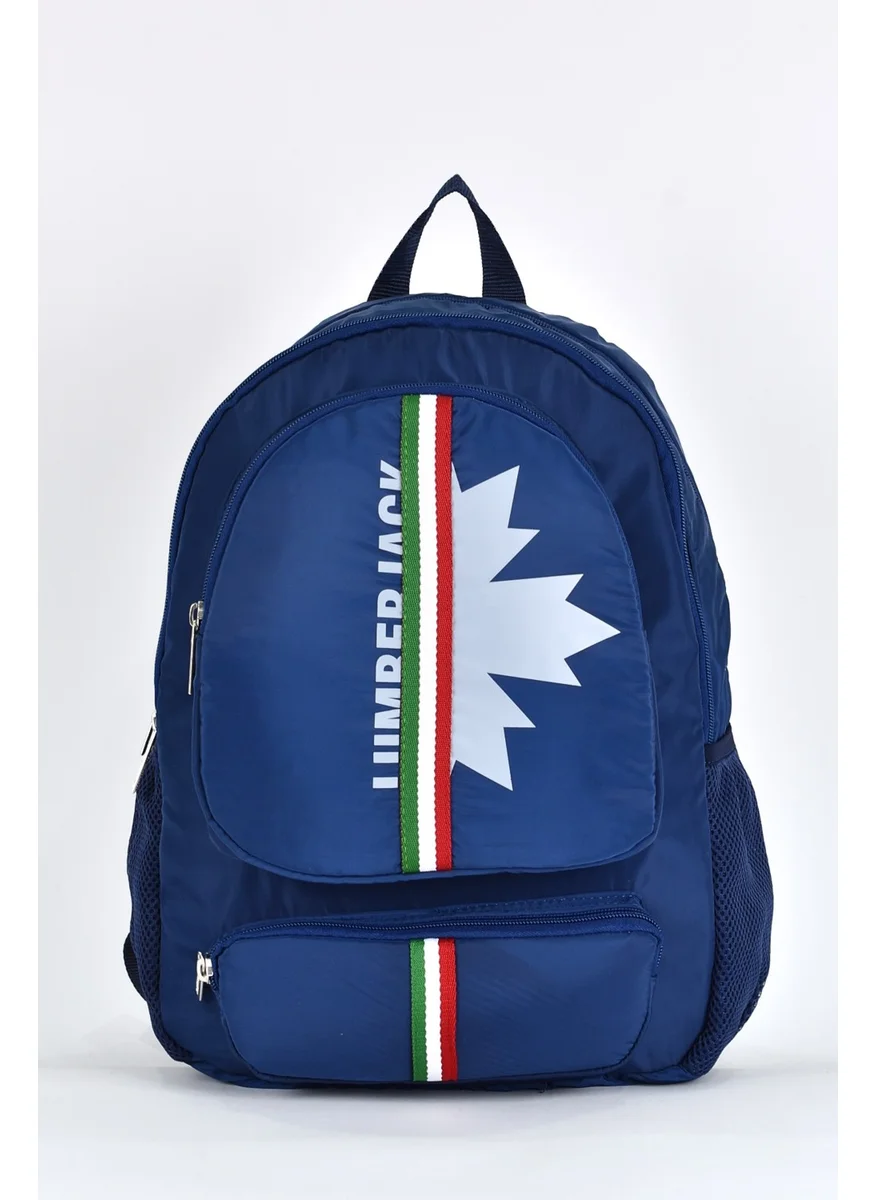LUMBERJACK Multi Compartment Unisex 2-Piece School Bag Set School Bag and Pencil Case Navy Blue LMCAN24014