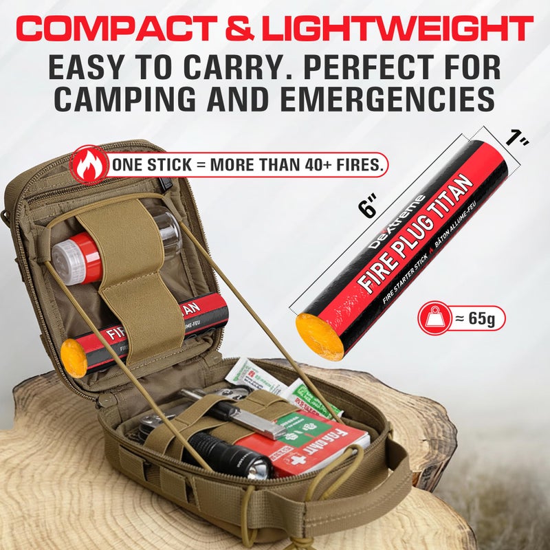 Dextreme Fire Plug Titan - Survival Fire Starting Tinder, Fire Plugs XL, Best Firestarter Stick for Emergency, Survival, Campfire, Bushcraft, and Hiking - Waterproof & Non-Toxic (1 Stick) - Image 4