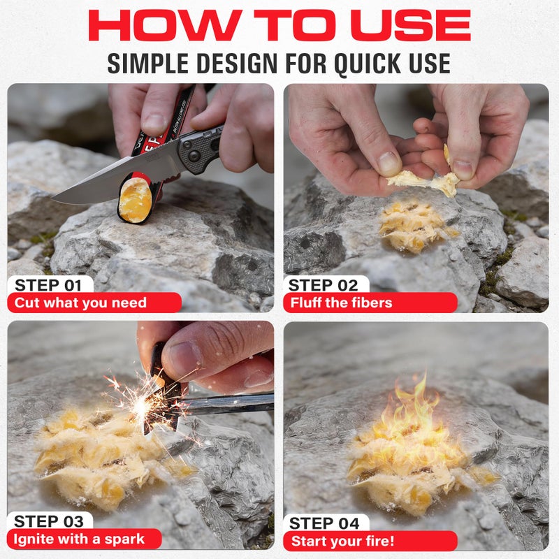 Dextreme Fire Plug Titan - Survival Fire Starting Tinder, Fire Plugs XL, Best Firestarter Stick for Emergency, Survival, Campfire, Bushcraft, and Hiking - Waterproof & Non-Toxic (1 Stick) - Image 3