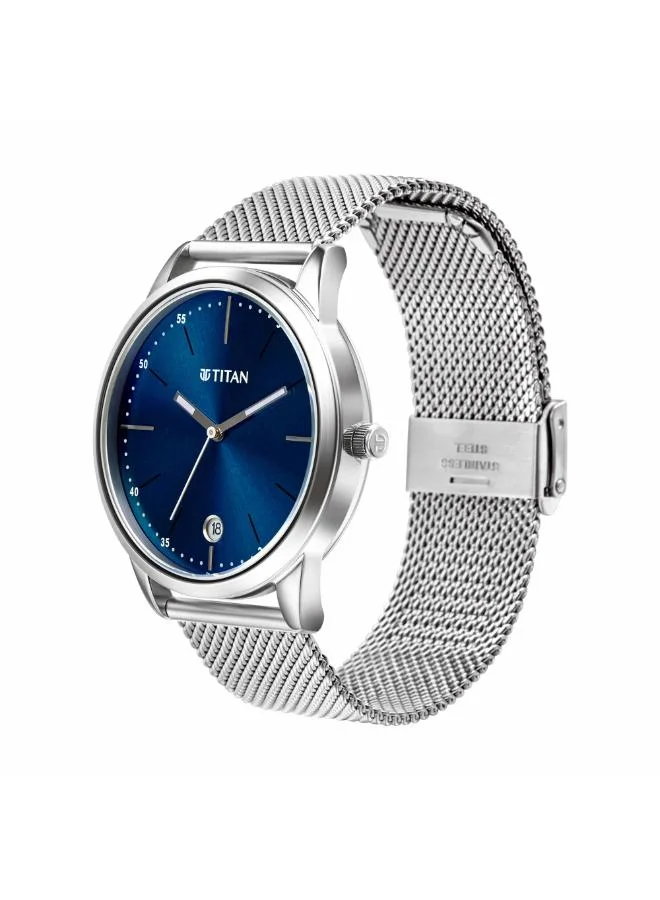 تيتان Men Analog Display Watch With Blue Stainless steel Strap - 1806SM04