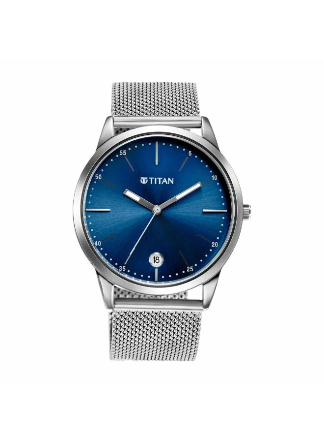 تيتان Men Analog Display Watch With Blue Stainless steel Strap - 1806SM04