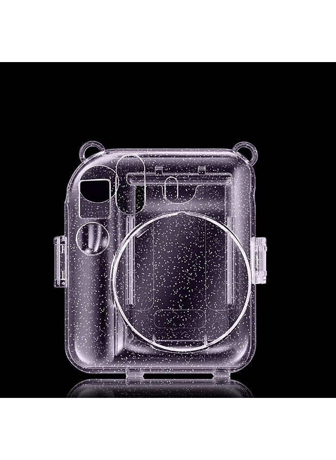 O Ozone Transparent Hard Camera Case for Fujifilm Instax Mini 12 Instant Camera Cover with Adjustable Strap  - Purple  - Image 3