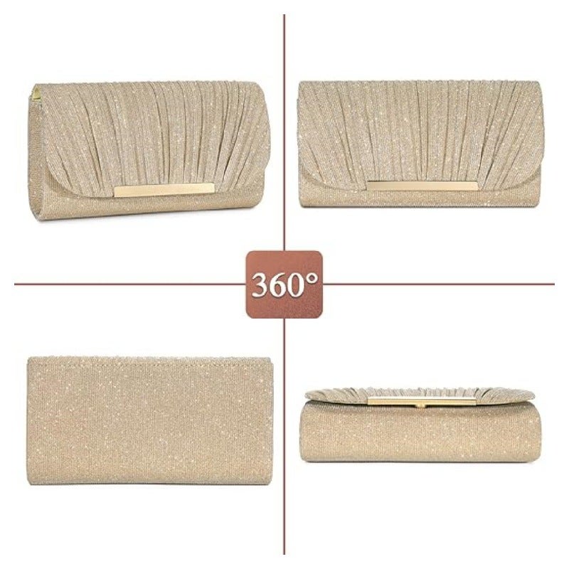 Versatile Classic High-End Pleated Bag Women'S Evening Bag Single Shoulder Cross-Body Evening Bag Clutch Bag - Image 5
