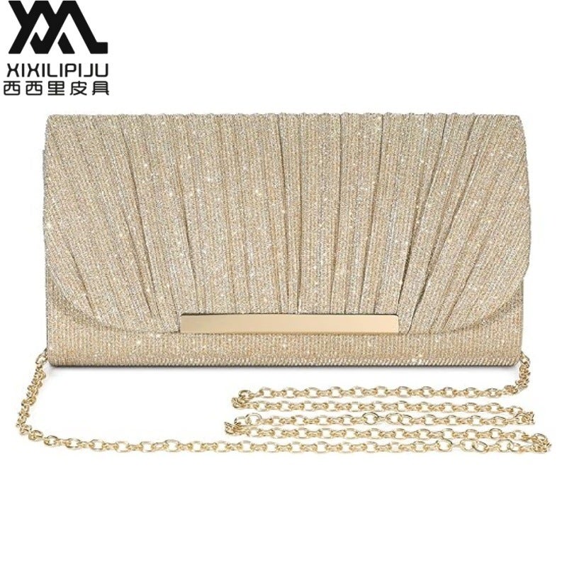 Versatile Classic High-End Pleated Bag Women'S Evening Bag Single Shoulder Cross-Body Evening Bag Clutch Bag - Image 2