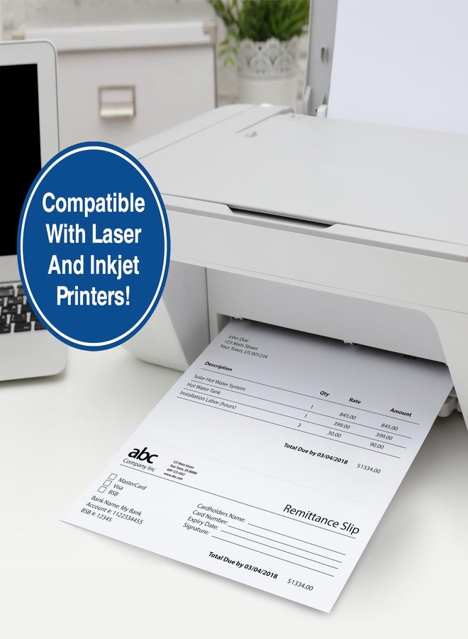 PrintWorks Professional 3 1/4" Horizontal Perforated Paper 8.5” x 11” - Perfect For W-2, 1099, & Statement Use - Made in the USA - 500 Sheets - 20 lb - Printer Compatible - White (04115) - Image 5