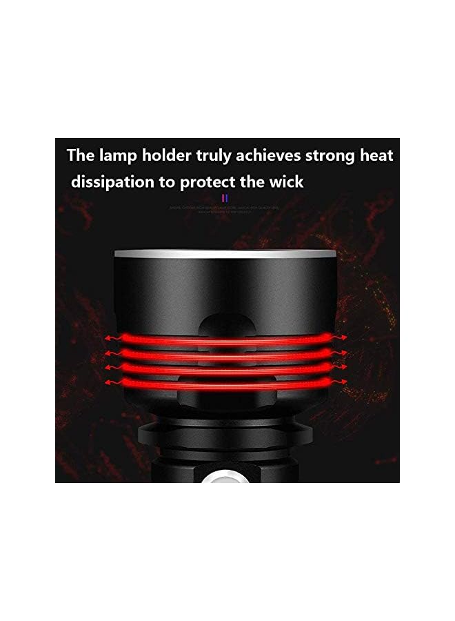 promass 30000-100000 Lumen High Power LED Waterproof Flashlight Lamp Ultra Bright, 3 Mode Most Powerful 50W XLM-P70 LED USB Rechargeable Flashlight Torch (50W XLM-P70, Double lithium battery) - Image 4