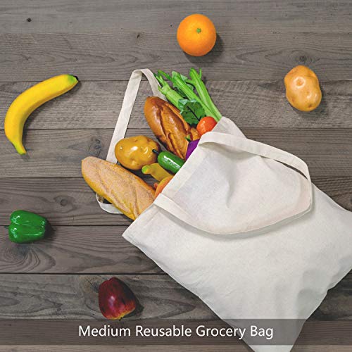 TOPDesign 12-Pack Economical 16"x15" Cotton Tote Bags, Lightweight Medium Reusable Grocery Shopping Cloth Bags, Suitable for DIY, Advertising, Promotion, Gift, Activity - Image 4