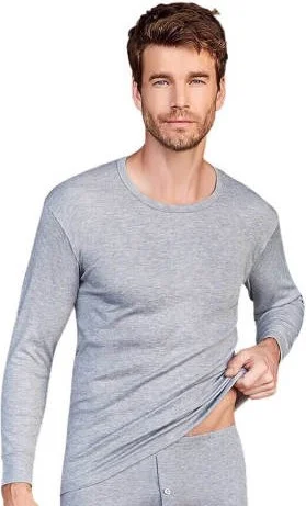 Berrak 748 Men's O Neck Long Sleeve Interlock Cotton Undershirt
