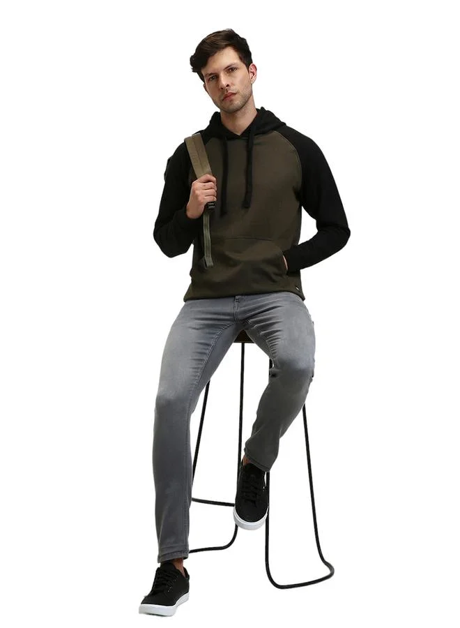 Dennis Lingo Color Block Hoodie with Front Pocket by Styli