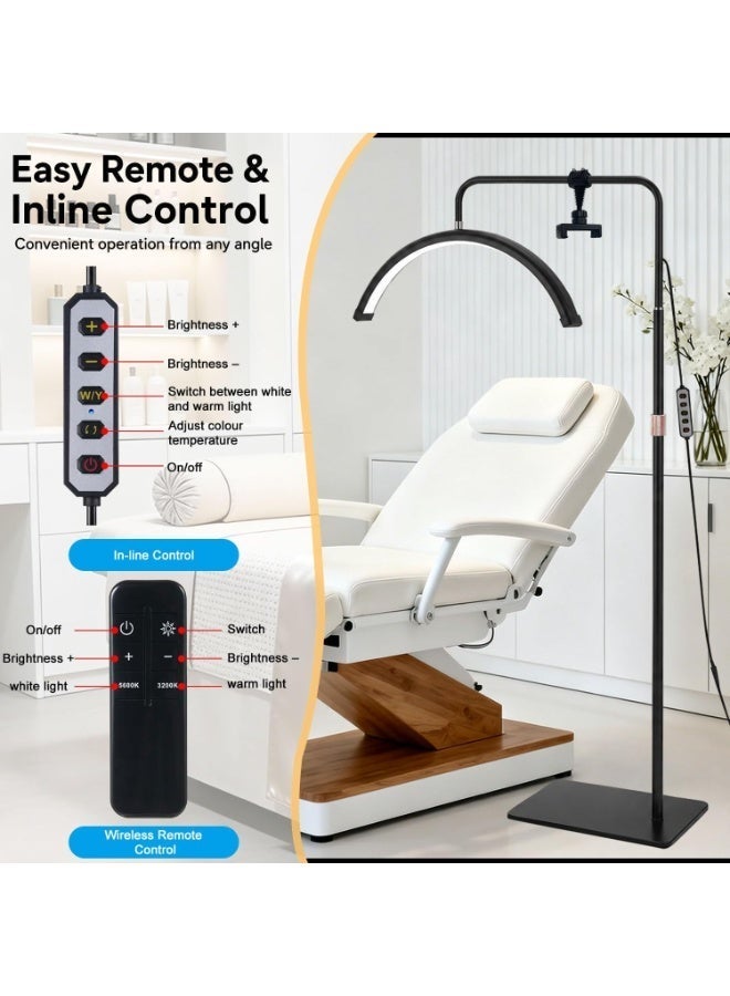 Original LED half-moon floor lamp with phone holder and remote control - Black - Image 5