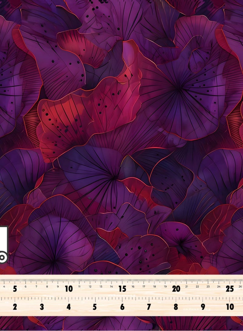 Vellato Al Lail Aramny Silk Fabric By The Yard Purple Red Floral Jalabiya Makhweer Dressmaking 58 Inches Width - Image 4