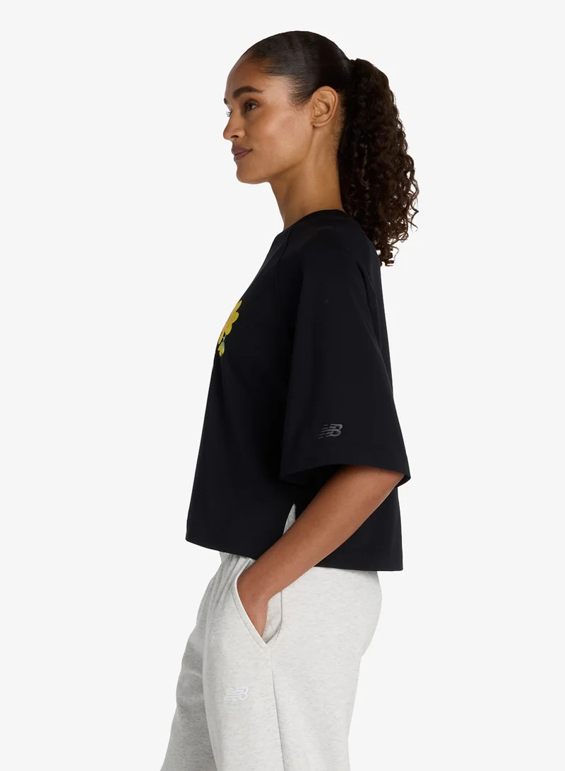 New Balance  Watercolor Yellow Boxy T-Shirt for Women | Best Price UAE