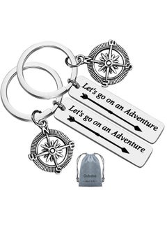 Oubaka Oubaka Let's Go On an Adventure Camper Keychain Traveling Jewelry Keychain Gift Travel Keychain Adventure Keychain Gift for Men Women Teenager(2 Pack)  - Image 1
