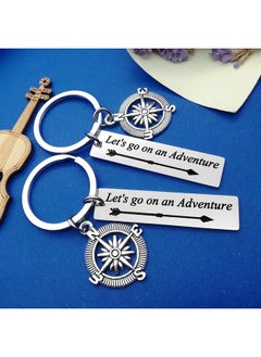 Oubaka Oubaka Let's Go On an Adventure Camper Keychain Traveling Jewelry Keychain Gift Travel Keychain Adventure Keychain Gift for Men Women Teenager(2 Pack)  - Image 2