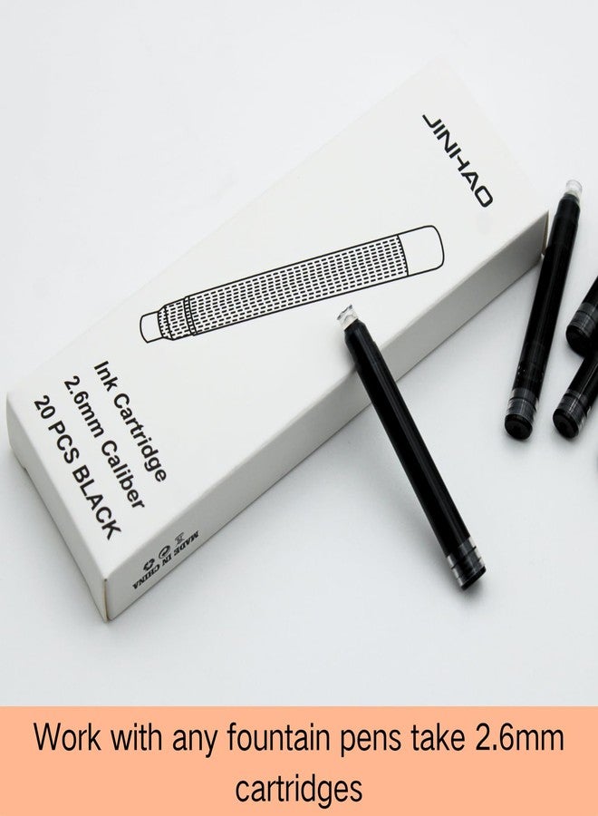 JINHAO Ink Cartridges Black Color for Fountain Pen - Jinhao Fountain Pen Black Cartridge for Jinhao,Fuliwen,Baoer and Duke Pen with International Standard 2.6mm Bore Diameter of 20 PCS - Image 4