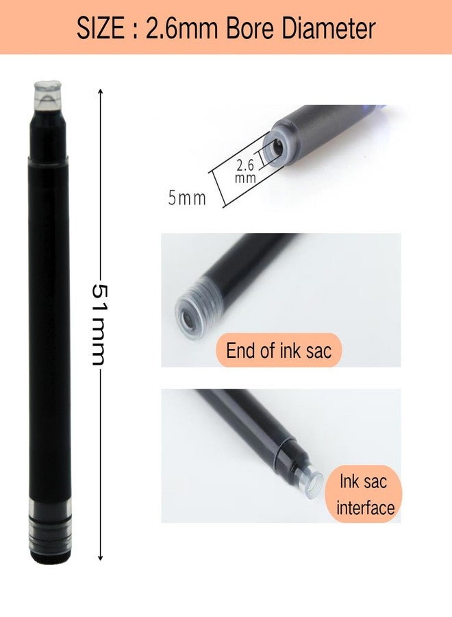 JINHAO Ink Cartridges Black Color for Fountain Pen - Jinhao Fountain Pen Black Cartridge for Jinhao,Fuliwen,Baoer and Duke Pen with International Standard 2.6mm Bore Diameter of 20 PCS - Image 2