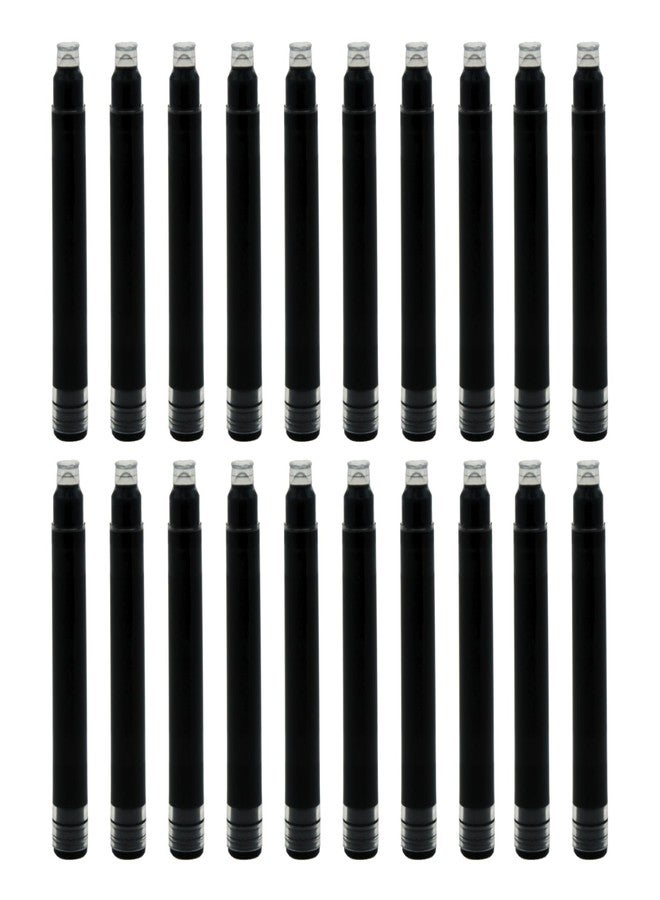 JINHAO Ink Cartridges Black Color for Fountain Pen - Jinhao Fountain Pen Black Cartridge for Jinhao,Fuliwen,Baoer and Duke Pen with International Standard 2.6mm Bore Diameter of 20 PCS - Image 1
