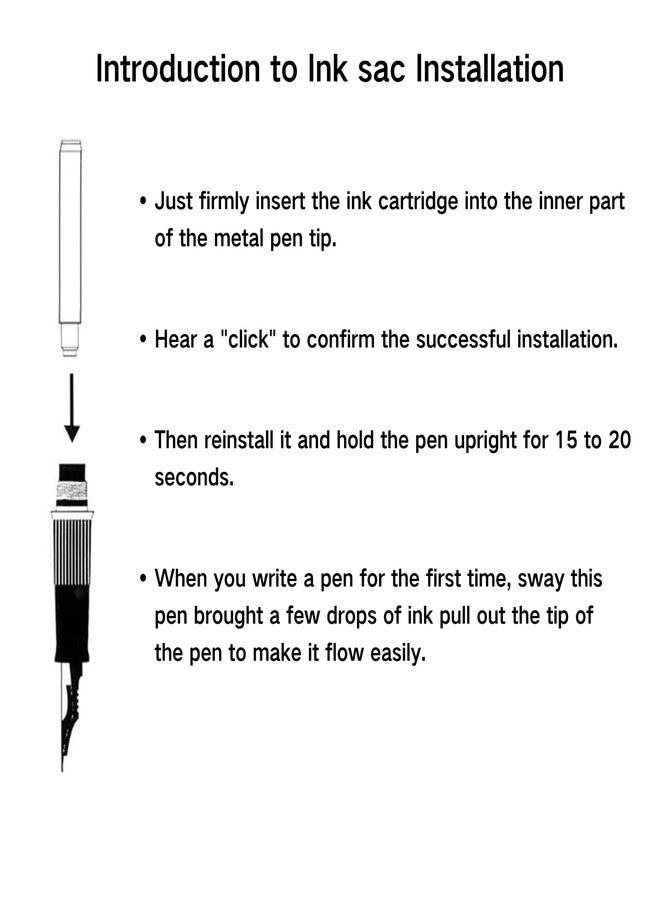 JINHAO Ink Cartridges Black Color for Fountain Pen - Jinhao Fountain Pen Black Cartridge for Jinhao,Fuliwen,Baoer and Duke Pen with International Standard 2.6mm Bore Diameter of 20 PCS - Image 5