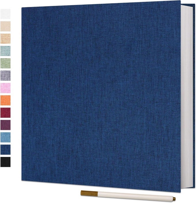 LARGE PHOTO ALBUM SELF ADHESIVE FOR 4X6 5X7 8X10 PICTURES SCRAPBOOK ALBUM DIY SCRAP BOOK 40 STICKY PAGES WITH A METALLIC PEN