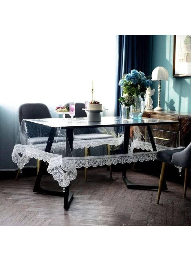Transparent Lace Tablecloth, 137 x 180 cm, Leather Material .IR T-5570