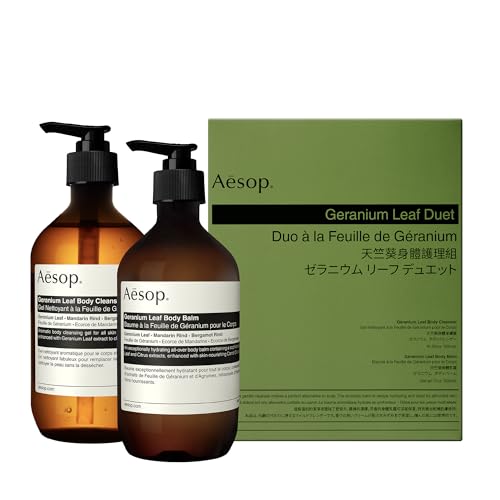 Aesop Geranium Leaf Duet  Gel Body Cleanser  Body Balm  Aromatic Pairing For Cleansed and Supple Skin  ParabenFree CrueltyFree  Vegan 169 oz  165 oz