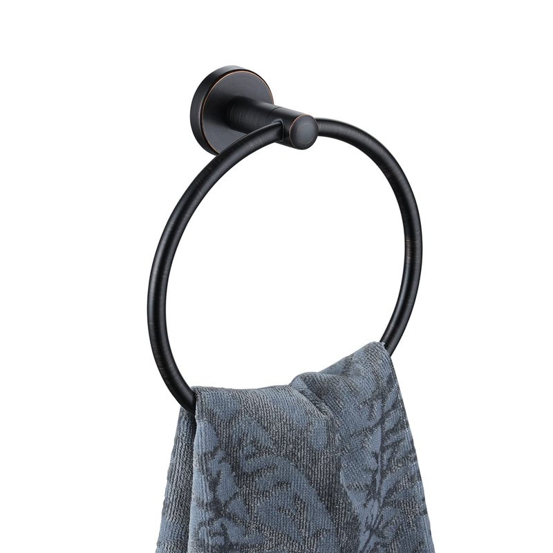 JQK JQK Towel Ring Oil Rubbed Bronze Stainless Steel Hand Towel Holder for Bathroom ORB Wall Mount TR130ORB 