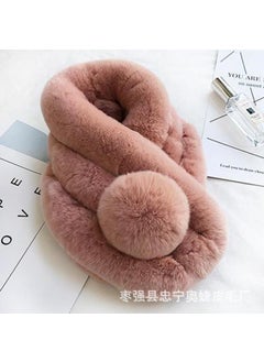 2020 autumn and winter three-tube one ball scarf adult children plush scarf imitation fur warm fur scarf women Bean paste