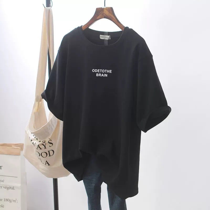 White T-shirt Women's Mid-length Korean Style Loose plus size Lazy Style 2023 Summer New Short-sleeved Bottoming Top Ins - Image 4