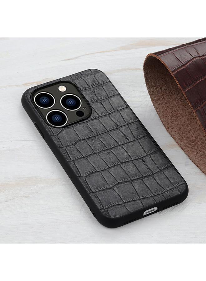 اس-توب جراب لهاتف iPhone 14 Pro مصنوع من جلد التمساح الأصلي - Image 3