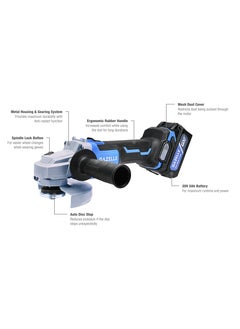 Gazelle Gazelle GC2038 20V 5 In. Cordless Angle Grinder (125mm), Brushless Motor, with 2 x 5.0Ah Li-Ion Batteries 1 year warranty  - Image 2