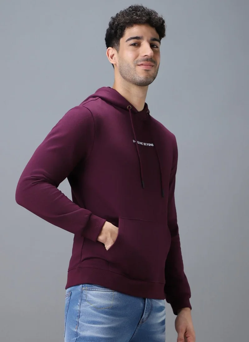 Urbano Fashion  Urbano Fashion Men's Purple Cotton Graphic Print Hooded Neck Sweatshirt for Men | Best Price UAE