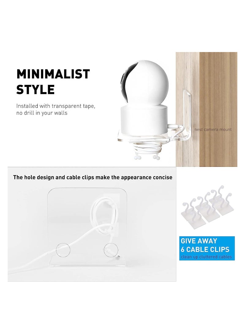 Acrylic Floating Wall Shelves Set of 3 for Security Cameras Baby Monitors Speakers Universal Small Wall Shelf with Cable Clips 10 Piece Strong Tapes - Image 5