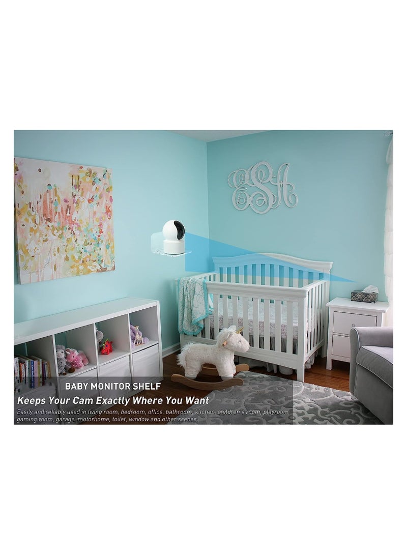 Acrylic Floating Wall Shelves Set of 3 for Security Cameras Baby Monitors Speakers Universal Small Wall Shelf with Cable Clips 10 Piece Strong Tapes - Image 2