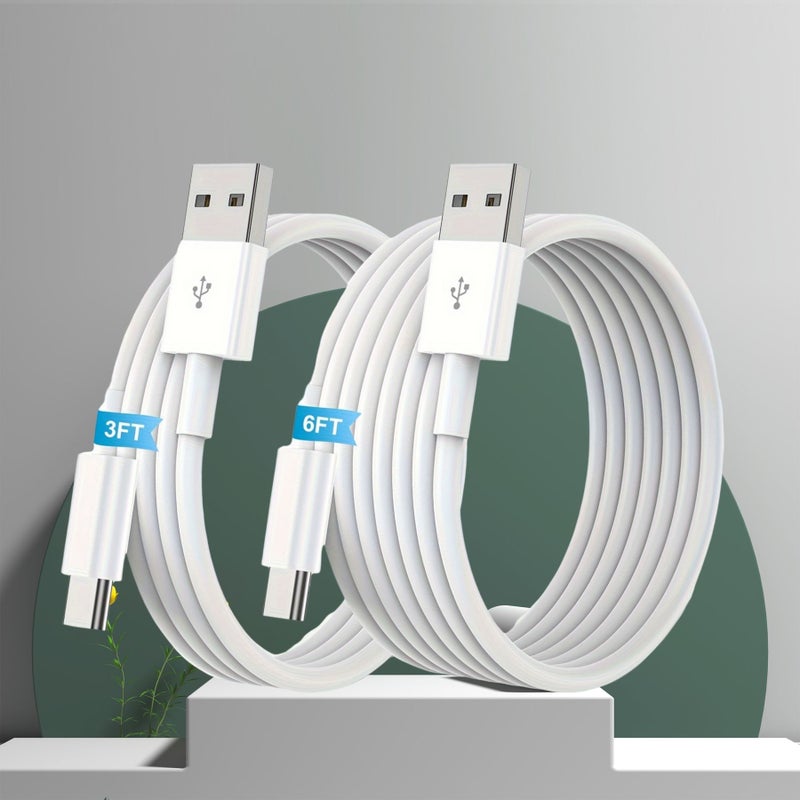 كابل شحن سيارة أبيض، قطعة واحدة، بطول 3 أقدام، من USB-A إلى USB-C، مناسب لـ iPhone 16 و15 Plus Pro Max وiPad وSamsung. - Image 3