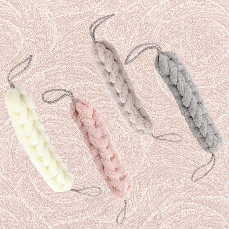 8 Pcs Comfortable Bath Hand-held Weave Bath Strip Bath Towel(Grey, , Beige and Khaki) - Image 5