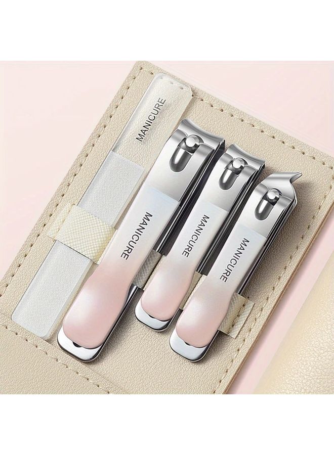 4 قطع من مقصات الأظافر باللون الأخضر الداكن مع حقيبة دوارة، أدوات احترافية للعناية باليدين والقدمين - Image 2