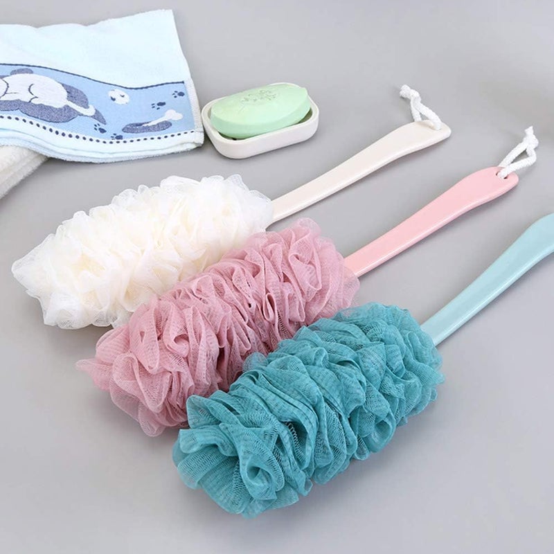 Arswin Back Scrubber for Shower,Loofah Long Handle Bath Body Brush,Soft Nylon Mesh Sponge for Shower,Loofah On a Stick for Men Women,Exfoliating Scrub Cleaning Luffa for Elderly(2-Pack,Pink) - Image 5