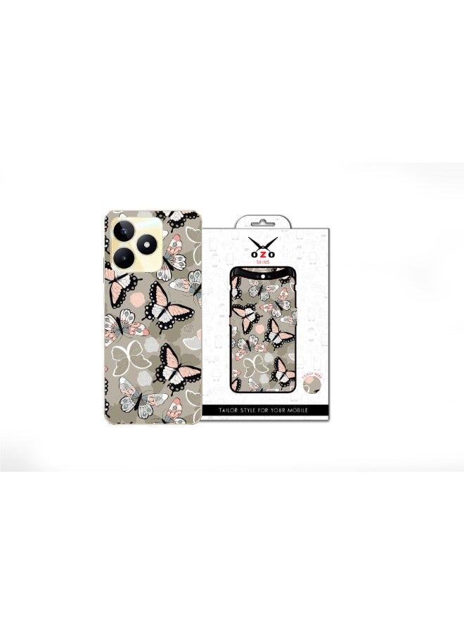 OZO Skins Butterfly Pink Grey (SE145BPG) For realme c53 - Image 1