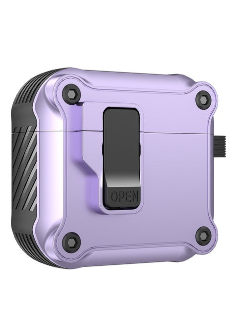 For Apple Airpods Earphone Case Simple Mecha Airpods4 Protective Case Airpods Bluetooth Earphone Case-Color:Purple-Applicable Models:Airpods Pro2 Generation