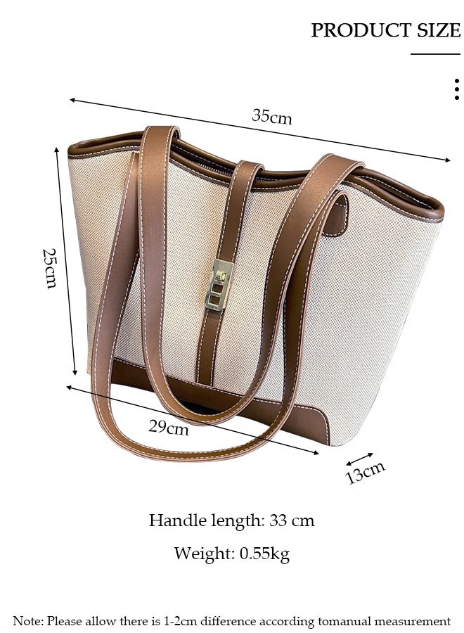 DUNISO Shoulder Tote Bag for Women Faux Leather Handbag Stylish Office Shoulder Work Bag Large Capacity Shoulder Bag Fashionable Travel Messenger Shoulder Bag for Ladies Girls College Students - Image 2