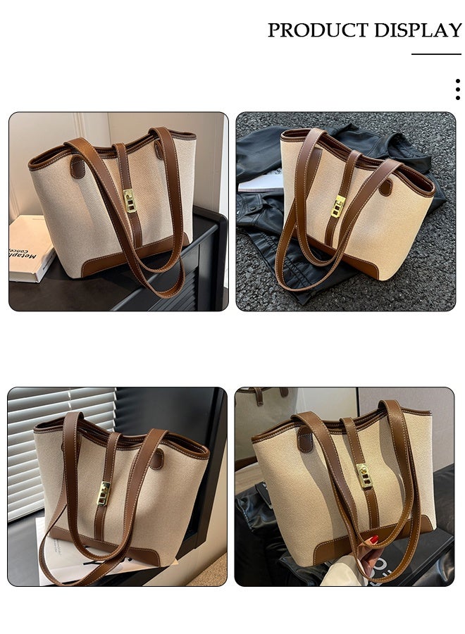 DUNISO Shoulder Tote Bag for Women Faux Leather Handbag Stylish Office Shoulder Work Bag Large Capacity Shoulder Bag Fashionable Travel Messenger Shoulder Bag for Ladies Girls College Students - Image 5