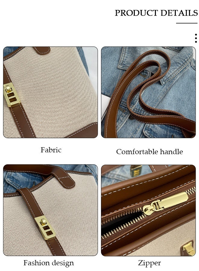 DUNISO Shoulder Tote Bag for Women Faux Leather Handbag Stylish Office Shoulder Work Bag Large Capacity Shoulder Bag Fashionable Travel Messenger Shoulder Bag for Ladies Girls College Students - Image 3