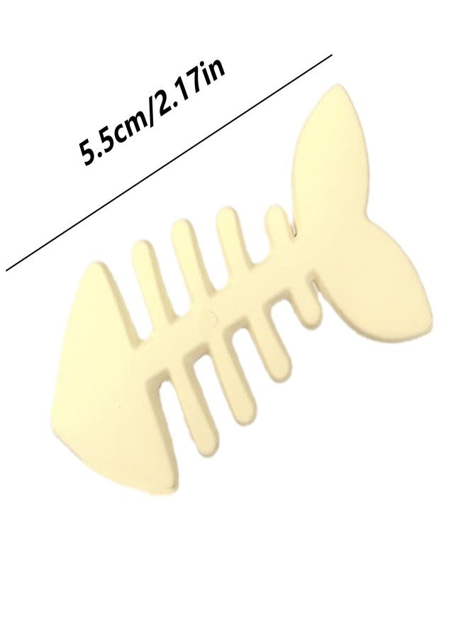 Nanchroadly 4 Packs Fish Bone Hair Clips, Cute Fish Shaped Hair Barrettes for Women Girls, Geometric Hairpins Hair Accessories Fishbone Alligator Hair Clips for Teen Girls - Image 2