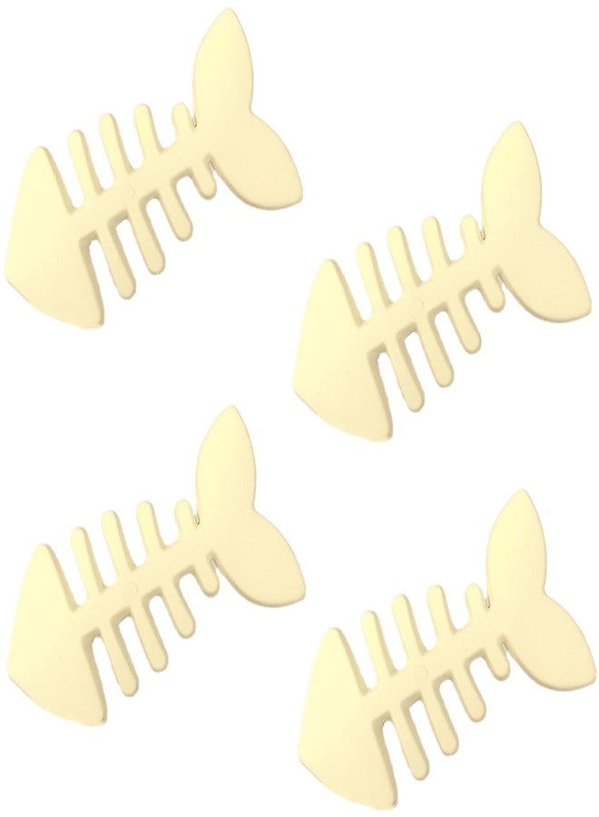 Nanchroadly 4 Packs Fish Bone Hair Clips, Cute Fish Shaped Hair Barrettes for Women Girls, Geometric Hairpins Hair Accessories Fishbone Alligator Hair Clips for Teen Girls - Image 1