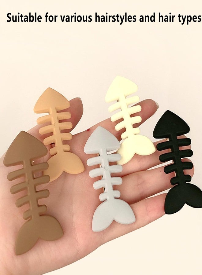 Nanchroadly 4 Packs Fish Bone Hair Clips, Cute Fish Shaped Hair Barrettes for Women Girls, Geometric Hairpins Hair Accessories Fishbone Alligator Hair Clips for Teen Girls - Image 5