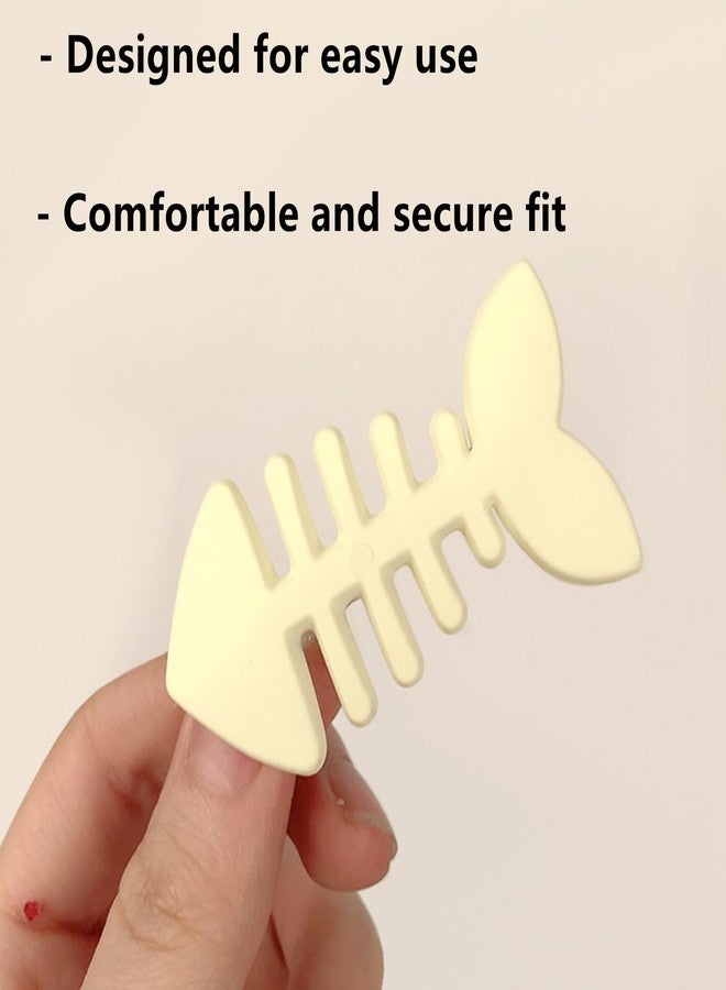 Nanchroadly 4 Packs Fish Bone Hair Clips, Cute Fish Shaped Hair Barrettes for Women Girls, Geometric Hairpins Hair Accessories Fishbone Alligator Hair Clips for Teen Girls - Image 4