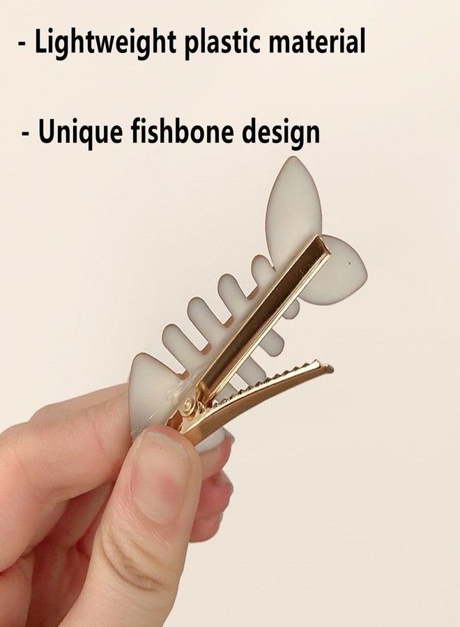 Nanchroadly 4 Packs Fish Bone Hair Clips, Cute Fish Shaped Hair Barrettes for Women Girls, Geometric Hairpins Hair Accessories Fishbone Alligator Hair Clips for Teen Girls - Image 3