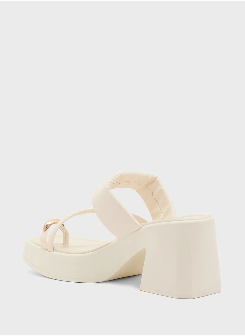 Ginger Metal Trim Strappy Block Heel Sandal