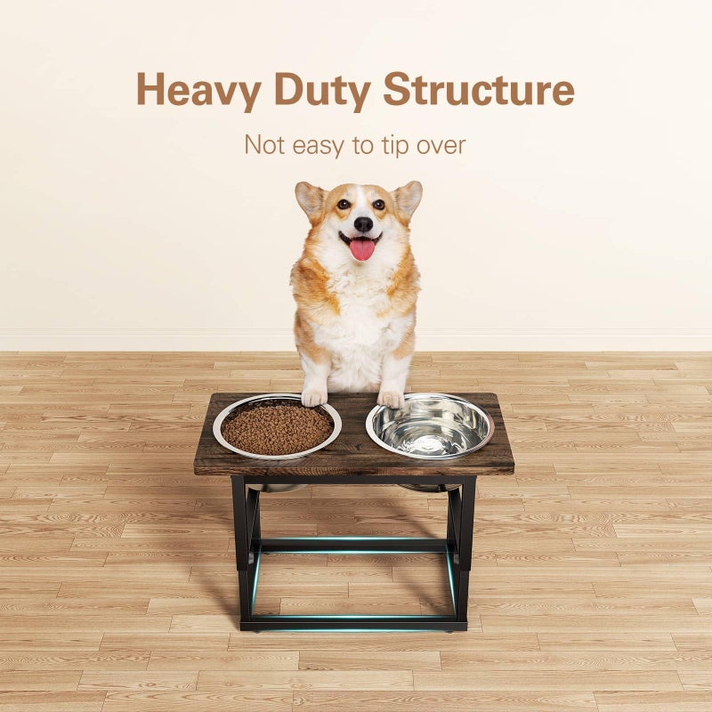 Zarler Elevated Dog Bowls for X-Large and Large Breed, 5 Adjustable Heights from 8.2'' - 17.3'', 2 Stainless Steel Bowls, 8.2'',11.8'',13.7'',15.7'',17.3'' Raised Dogs Food Bowl Stand - Image 5