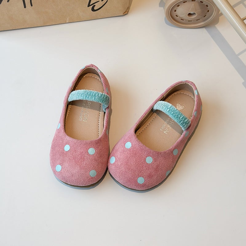Children'S Princess Small Leather Shoes 2025 Spring And Autum New Korean Style Girls' Polka Dot Small Leather Shoes Soft Sole Beanie Shoes - Image 4